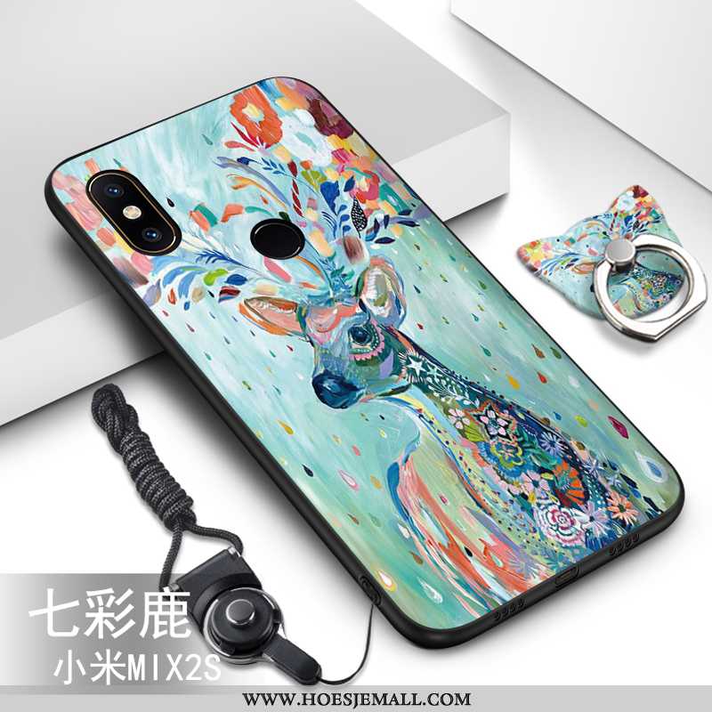 Hoesje Xiaomi Mi Mix 2s Hanger Spotprent Siliconen Mobiele Telefoon Mini Zacht Anti-fall Groen