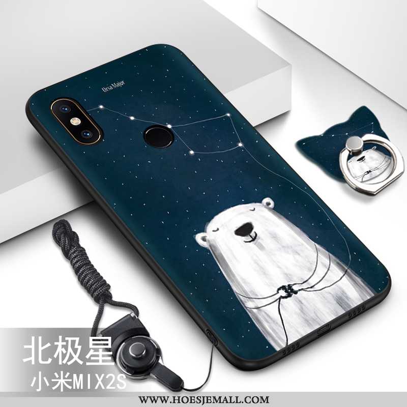 Hoesje Xiaomi Mi Mix 2s Hanger Spotprent Siliconen Mobiele Telefoon Mini Zacht Anti-fall Groen