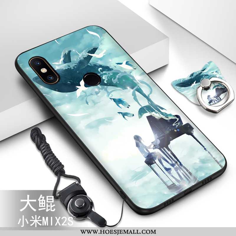 Hoesje Xiaomi Mi Mix 2s Hanger Spotprent Siliconen Mobiele Telefoon Mini Zacht Anti-fall Groen