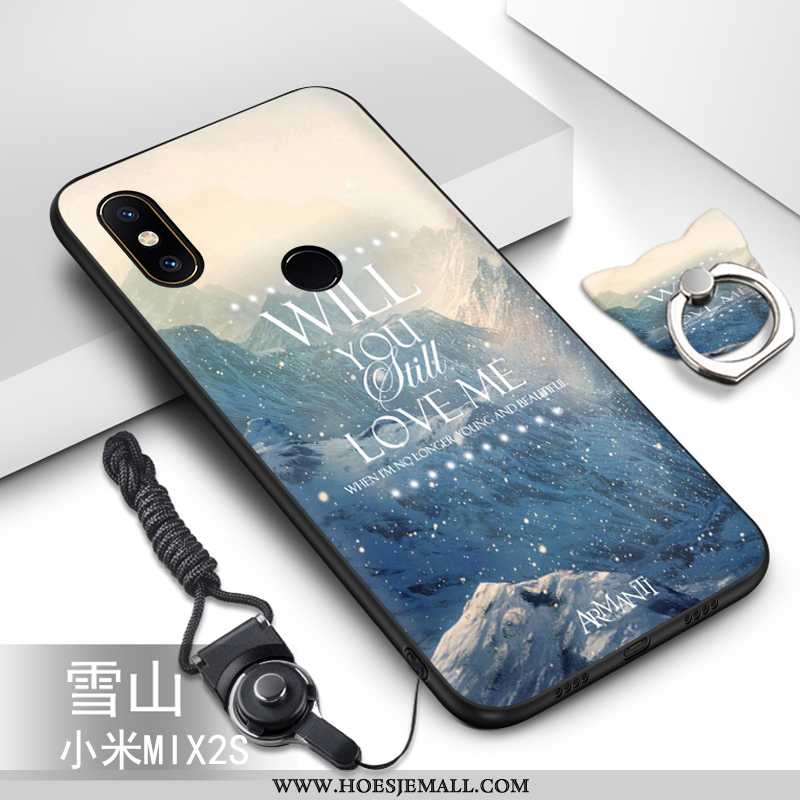 Hoesje Xiaomi Mi Mix 2s Hanger Spotprent Siliconen Mobiele Telefoon Mini Zacht Anti-fall Groen