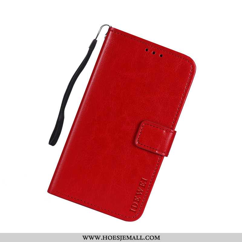 Hoesje Xiaomi Mi Mix 2s Leren Portemonnee Siliconen Clamshell Mobiele Telefoon Anti-fall Rood