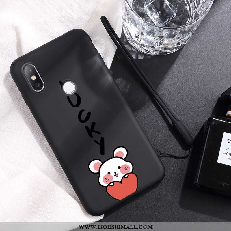Hoesje Xiaomi Mi Mix 2s Siliconenhoesje Bescherming Net Red Zacht Trend Eenvoudige Rat Zwarte