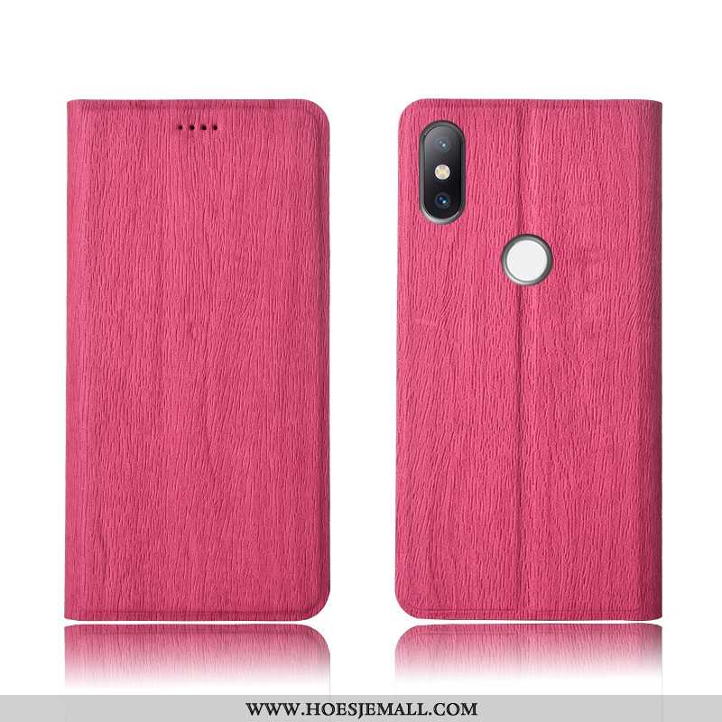 Hoesje Xiaomi Mi Mix 2s Leren Patroon Rood Zacht Nieuw All Inclusive Mini Roos