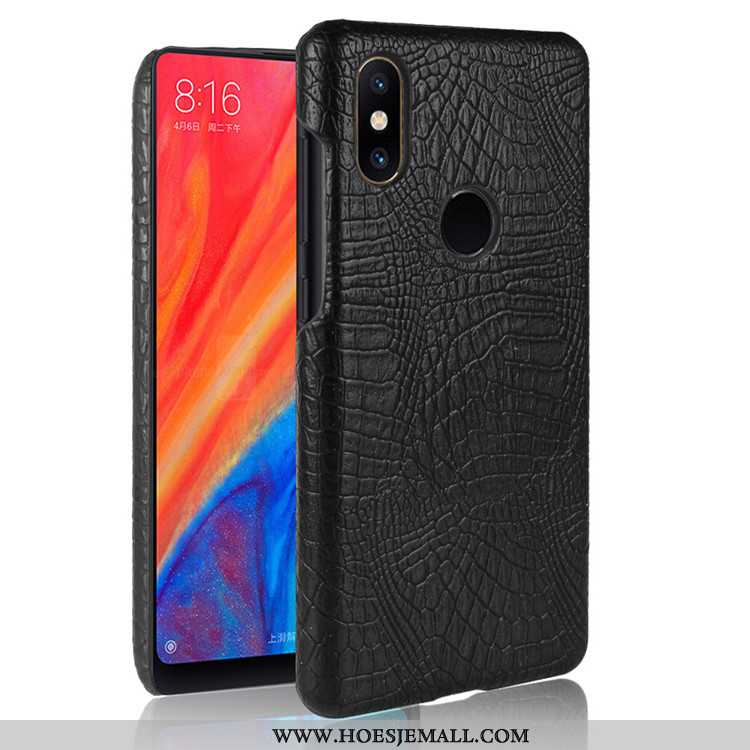 Hoesje Xiaomi Mi Mix 2s Patroon Bescherming Mobiele Telefoon Krokodil Anti-fall Jeugd Leer Zwarte