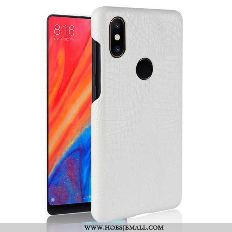 Hoesje Xiaomi Mi Mix 2s Patroon Bescherming Mobiele Telefoon Krokodil Anti-fall Jeugd Leer Zwarte