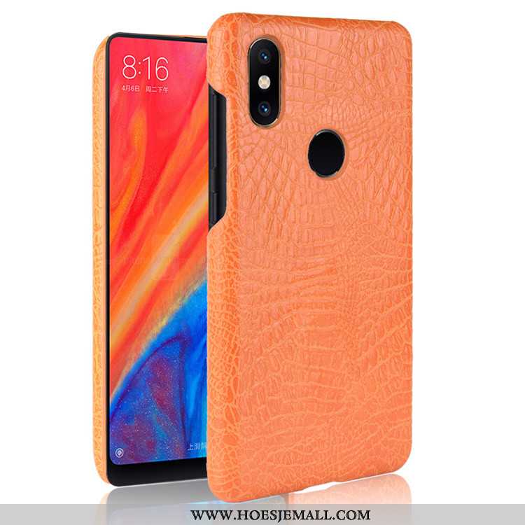 Hoesje Xiaomi Mi Mix 2s Patroon Bescherming Mobiele Telefoon Krokodil Anti-fall Jeugd Leer Zwarte