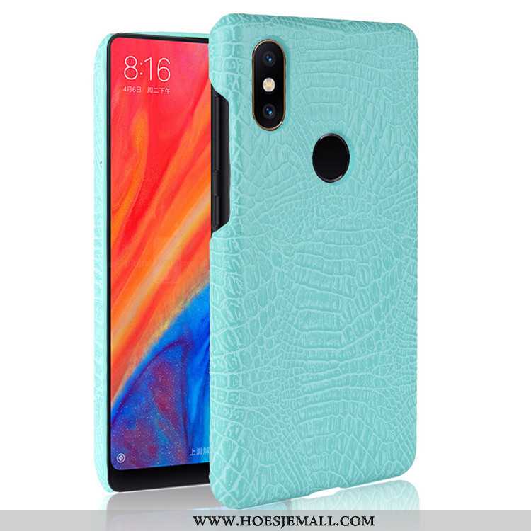 Hoesje Xiaomi Mi Mix 2s Patroon Bescherming Mobiele Telefoon Krokodil Anti-fall Jeugd Leer Zwarte