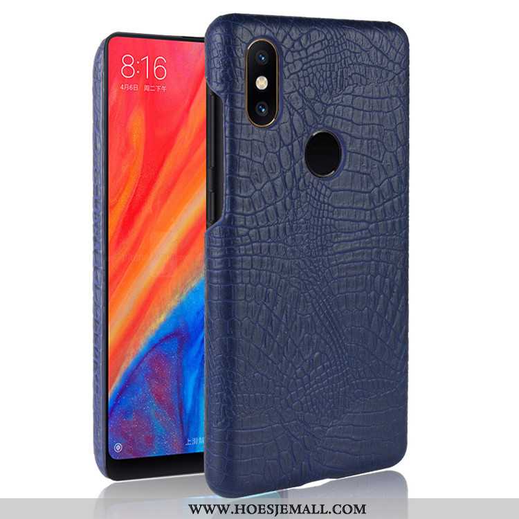 Hoesje Xiaomi Mi Mix 2s Patroon Bescherming Mobiele Telefoon Krokodil Anti-fall Jeugd Leer Zwarte