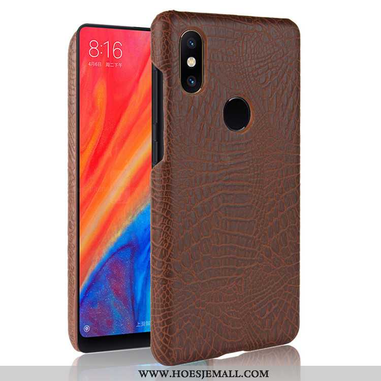 Hoesje Xiaomi Mi Mix 2s Patroon Bescherming Mobiele Telefoon Krokodil Anti-fall Jeugd Leer Zwarte