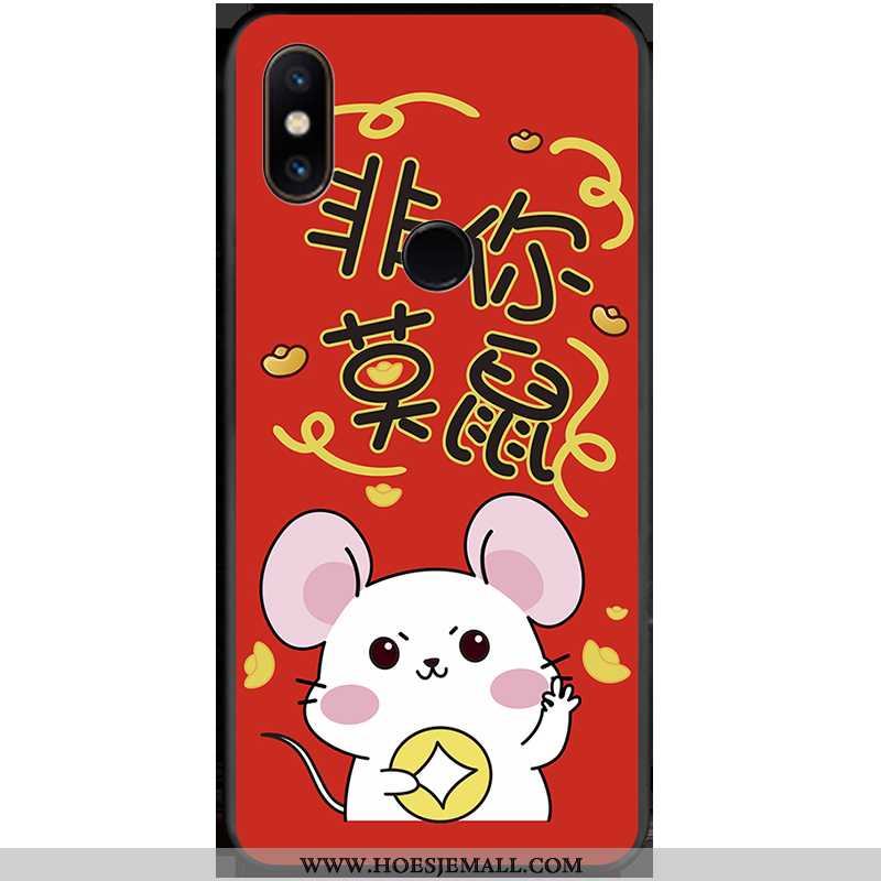 Hoesje Xiaomi Mi Mix 2s Scheppend Trend Hoes Anti-fall Rood Mini Mobiele Telefoon