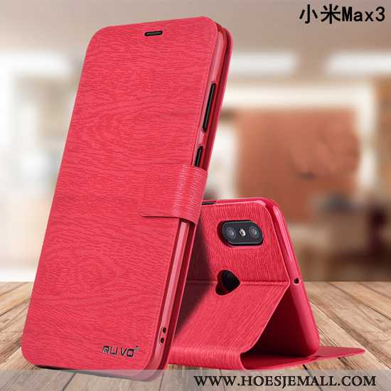 Hoesje Xiaomi Mi Mix 3 Siliconen Bescherming Leren Folio All Inclusive Zacht Anti-fall Rood