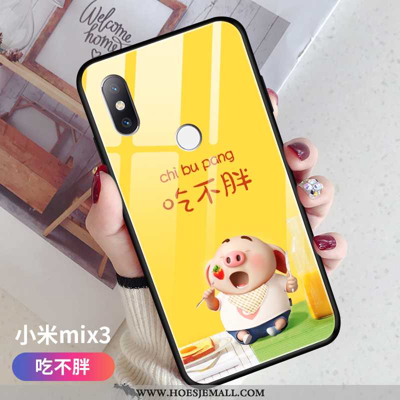 Hoesje Xiaomi Mi Mix 3 Mooie Trend Bescherming Anti-fall Lovers Dun Geel