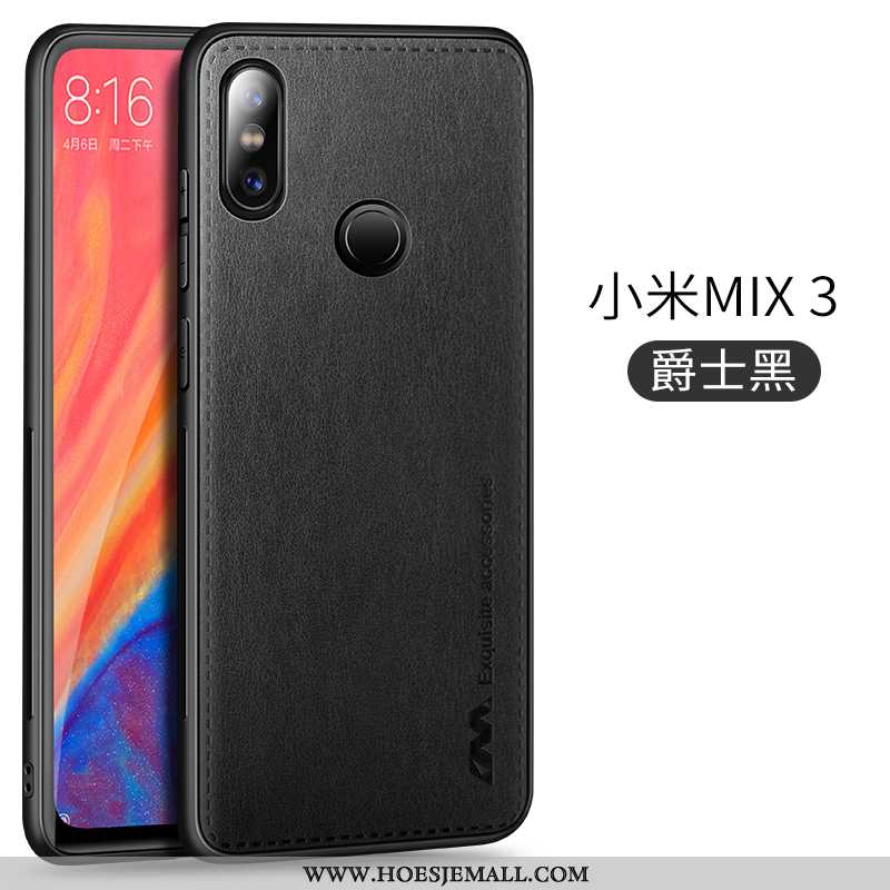 Hoes Xiaomi Mi Mix 3 Dun Siliconen Hoesje Auto Scheppend Magnetisch Leer Bruin