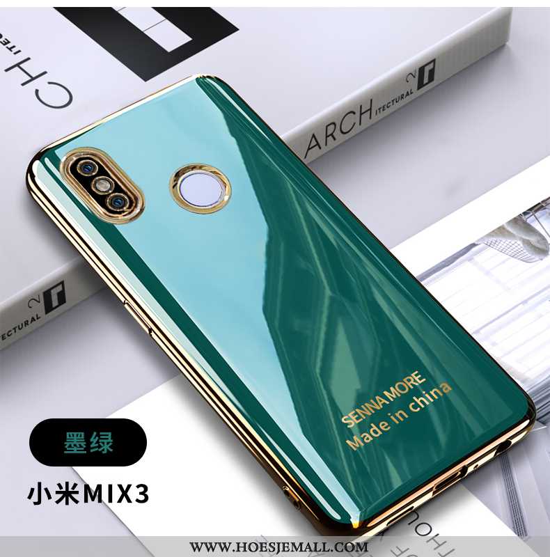 Hoes Xiaomi Mi Mix 3 Zacht Persoonlijk Mini Plating Anti-fall Eenvoudige Blauwe