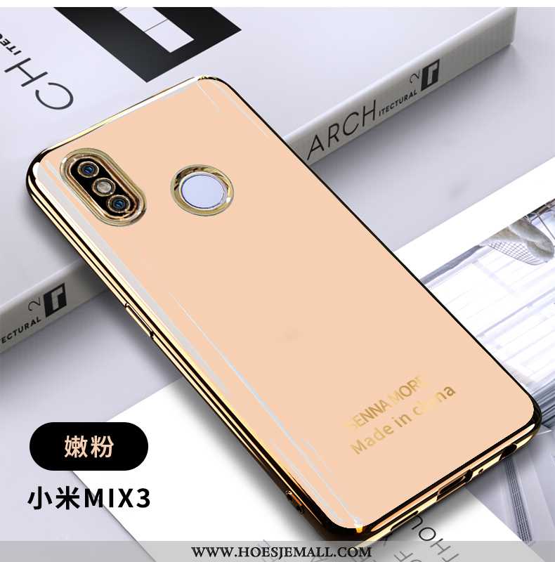 Hoes Xiaomi Mi Mix 3 Zacht Persoonlijk Mini Plating Anti-fall Eenvoudige Blauwe