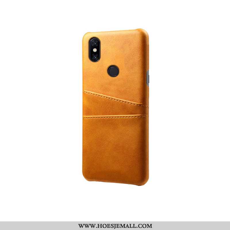 Hoesje Xiaomi Mi Mix 3 Bescherming Leren Mobiele Telefoon Geel Hoes Anti-fall