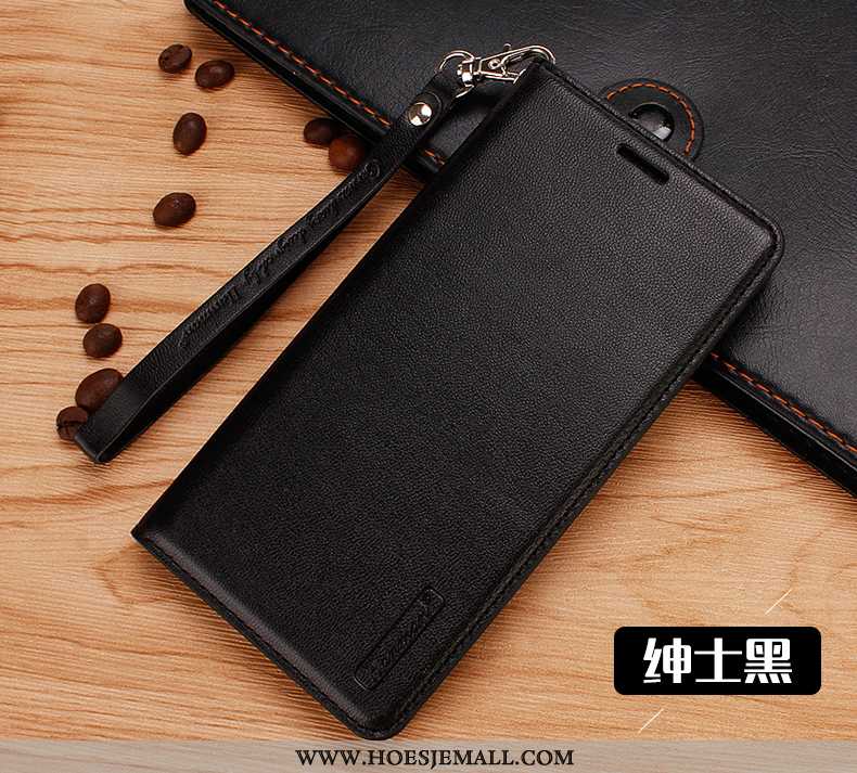 Hoesje Xiaomi Mi Mix 3 Leren Hanger Zwart All Inclusive Mobiele Telefoon Folio Mini Zwarte