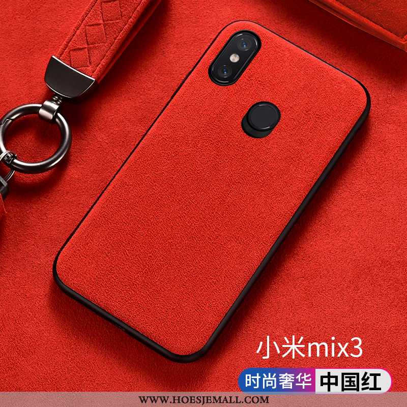 Hoesje Xiaomi Mi Mix 3 Suede Siliconen Mini Bescherming Hoes Antislip Rood