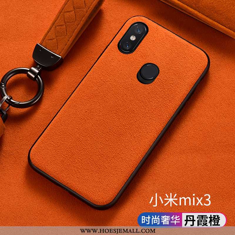 Hoesje Xiaomi Mi Mix 3 Suede Siliconen Mini Bescherming Hoes Antislip Rood