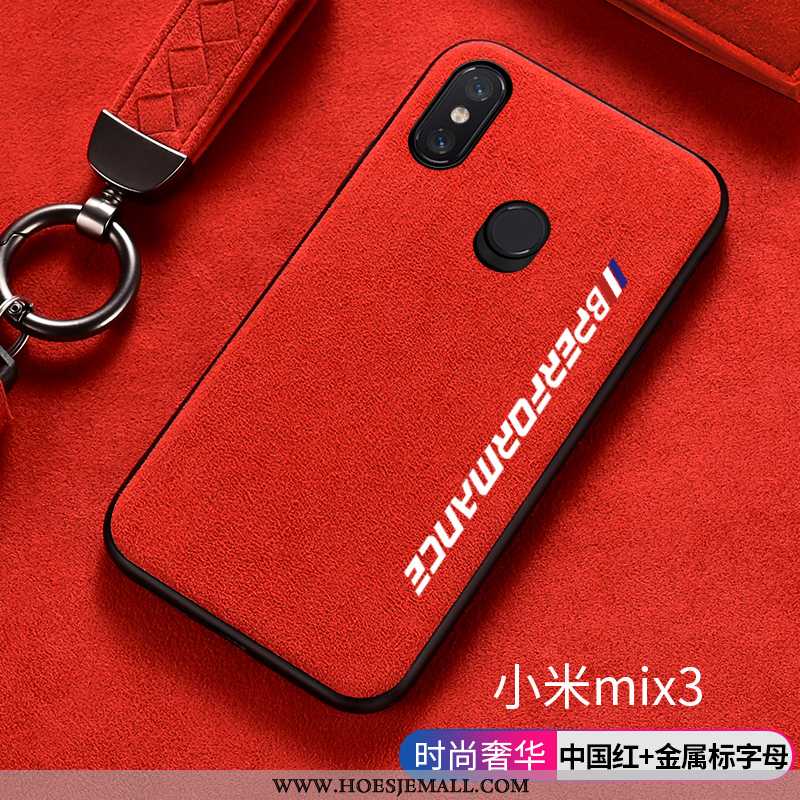 Hoesje Xiaomi Mi Mix 3 Suede Siliconen Mini Bescherming Hoes Antislip Rood