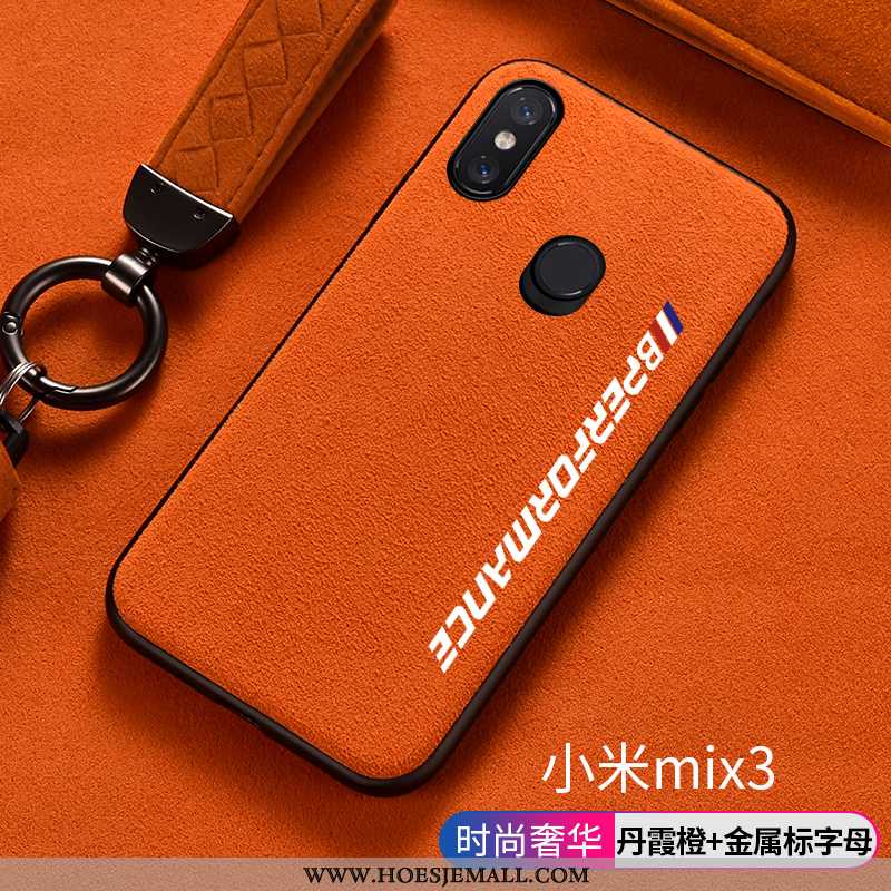 Hoesje Xiaomi Mi Mix 3 Suede Siliconen Mini Bescherming Hoes Antislip Rood