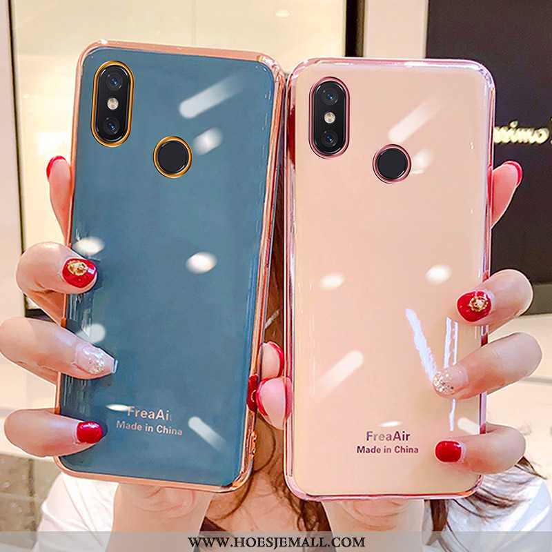 Hoesje Xiaomi Mi Mix 3 Siliconen Bescherming Mini Zacht Anti-fall Dun Net Red Blauwe