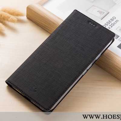 Hoesje Xiaomi Mi Mix 3 Bescherming Leren Doek Kaart Folio Mobiele Telefoon Mini Blauwe