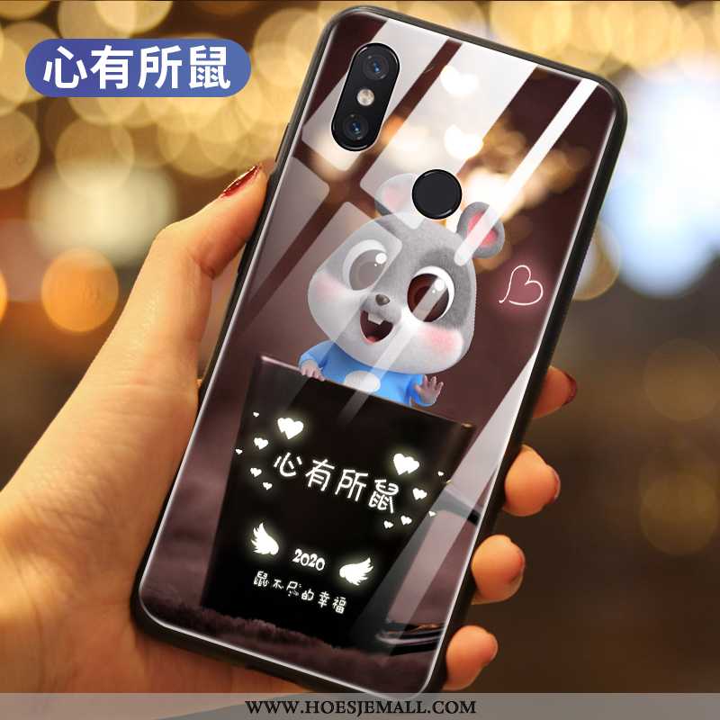 Hoesje Xiaomi Mi Mix 3 Bescherming Glas Anti-fall Rat Hemming Hoes Zwarte