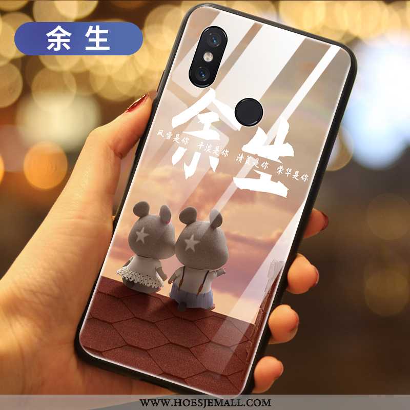 Hoesje Xiaomi Mi Mix 3 Bescherming Glas Anti-fall Rat Hemming Hoes Zwarte