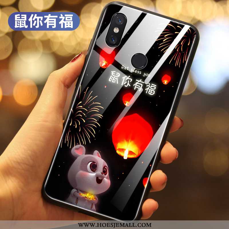 Hoesje Xiaomi Mi Mix 3 Bescherming Glas Anti-fall Rat Hemming Hoes Zwarte