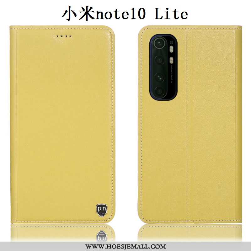 Hoesje Xiaomi Mi Note 10 Lite Echt Leer Bescherming All Inclusive Hoes Jeugd Mobiele Telefoon Geel