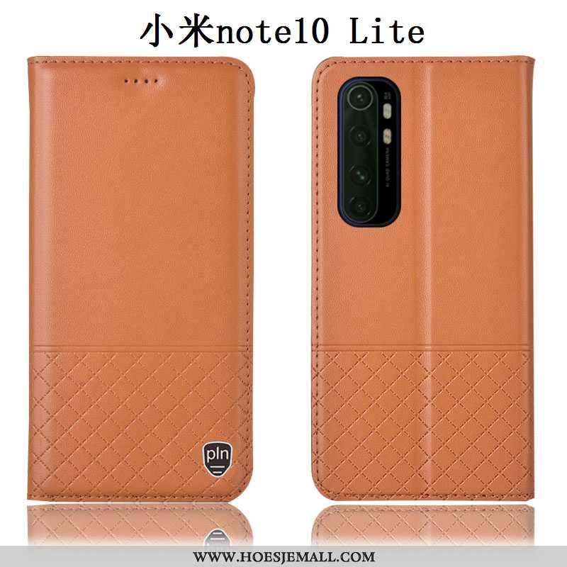 Hoes Xiaomi Mi Note 10 Lite Echt Leer Bescherming Jeugd Folio Hoesje Anti-fall Mobiele Telefoon Brui