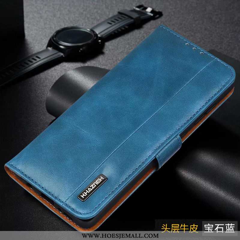 Hoesje Xiaomi Mi Note 10 Lite Echt Leer Bescherming Mini Hoes Leren Mobiele Telefoon Rood