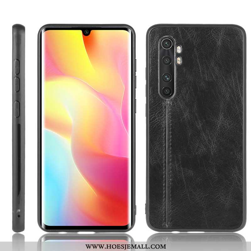 Hoes Xiaomi Mi Note 10 Lite Leren Hoesje Patroon Mini Bescherming Mobiele Telefoon Koe Rood