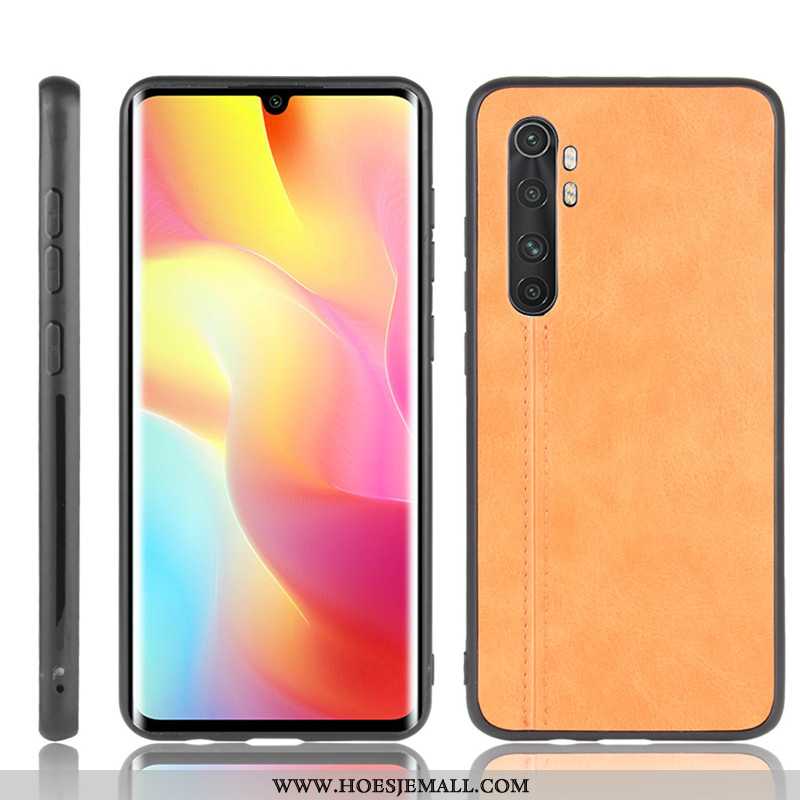 Hoes Xiaomi Mi Note 10 Lite Leren Hoesje Patroon Mini Bescherming Mobiele Telefoon Koe Rood