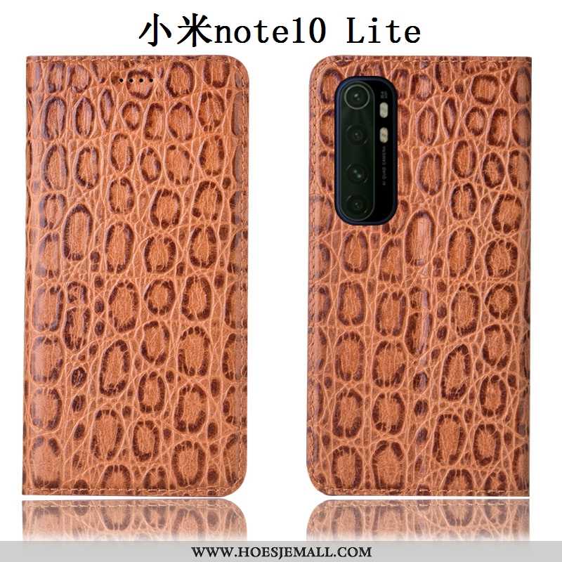 Hoes Xiaomi Mi Note 10 Lite Echt Leer Bescherming Rood Anti-fall Hoesje All Inclusive