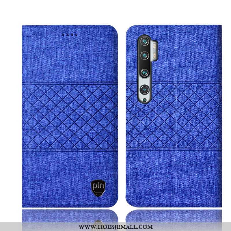 Hoes Xiaomi Mi Note 10 Leren Hoesje Bescherming All Inclusive Anti-fall Mobiele Telefoon Grijs Folio