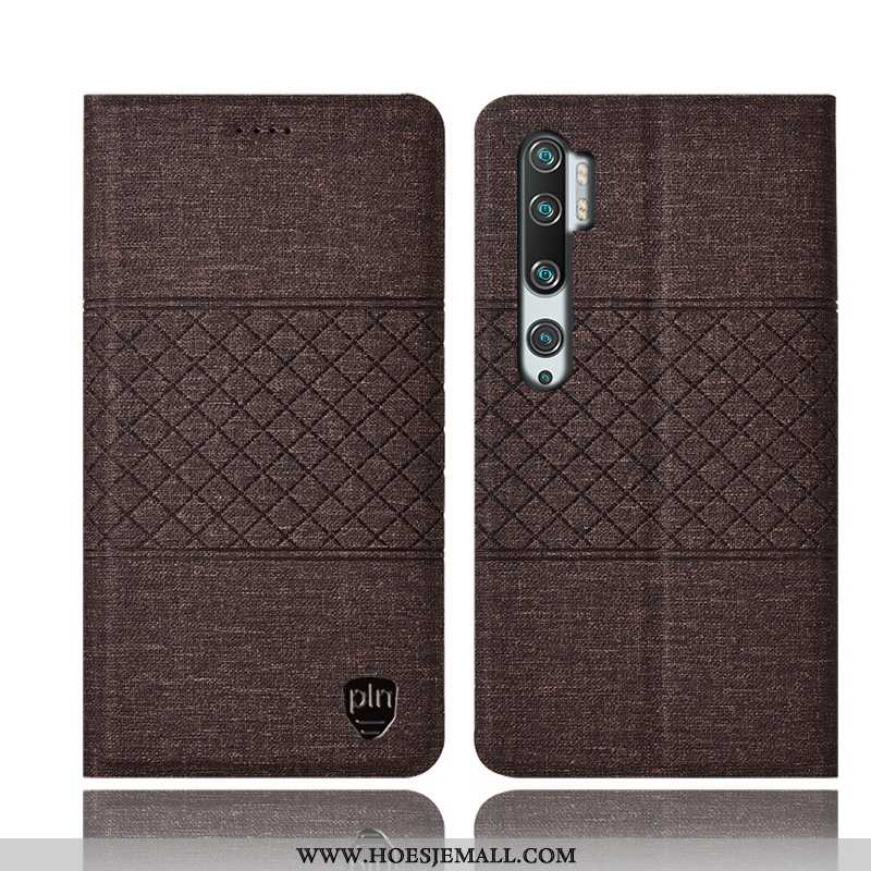 Hoes Xiaomi Mi Note 10 Leren Hoesje Bescherming All Inclusive Anti-fall Mobiele Telefoon Grijs Folio