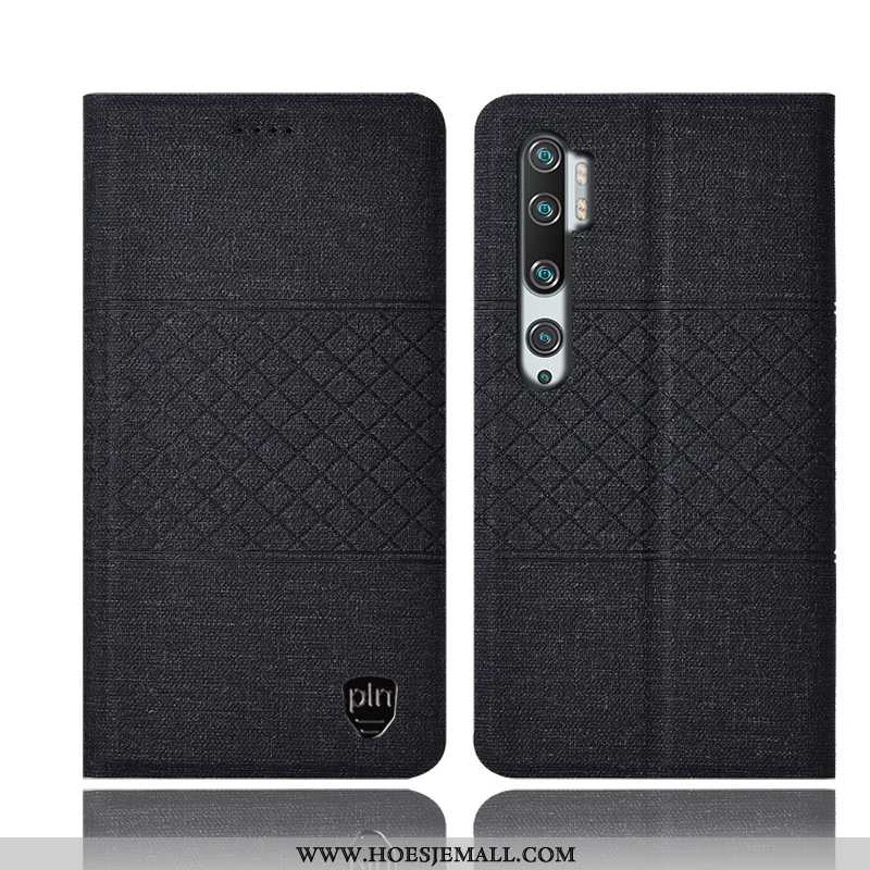 Hoes Xiaomi Mi Note 10 Leren Hoesje Bescherming All Inclusive Anti-fall Mobiele Telefoon Grijs Folio