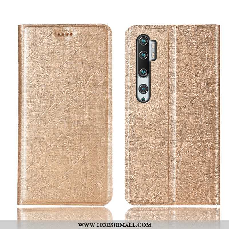 Hoesje Xiaomi Mi Note 10 Patroon Bescherming Anti-fall Hoes Mobiele Telefoon Zijde Gouden