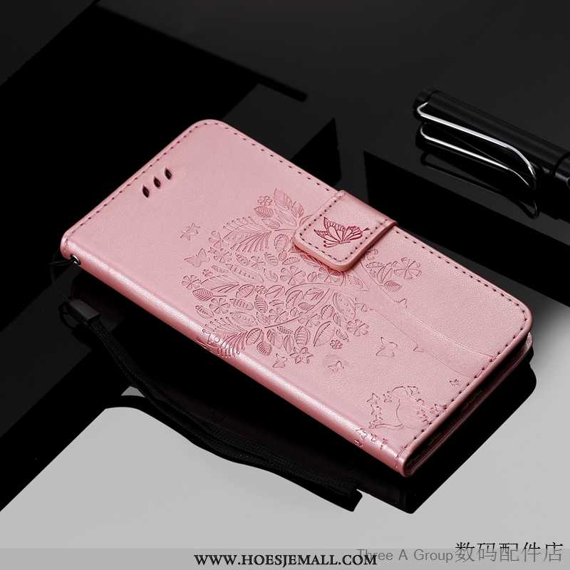Hoesje Xiaomi Mi Note 10 Mooie Leren Mobiele Telefoon Anti-fall Roze Mini Folio