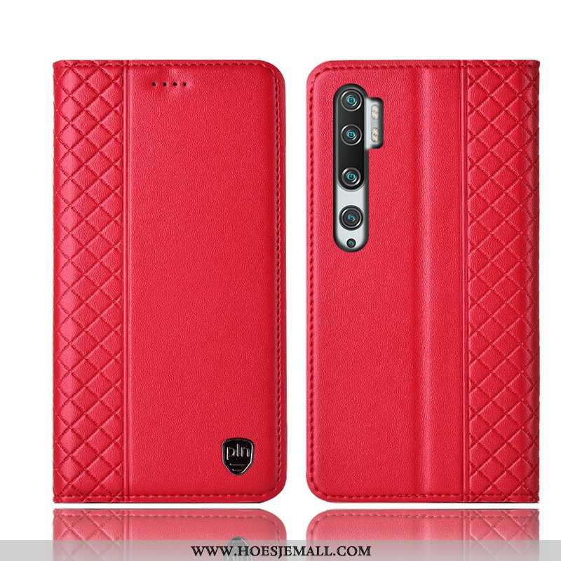 Hoes Xiaomi Mi Note 10 Leren Hoesje Bescherming All Inclusive Mini Folio Rood