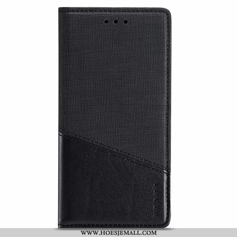 Hoes Xiaomi Mi Note 10 Leren Hoesje Vouw Mini Clamshell Mobiele Telefoon Zwart Zwarte