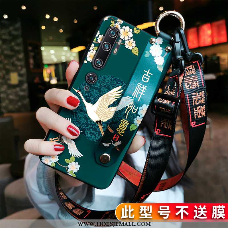 Hoesje Xiaomi Mi Note 10 Zacht Siliconen Hoes Chinese Stijl Anti-fall Mini Kraan Rood