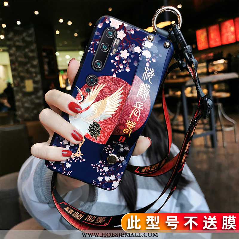 Hoesje Xiaomi Mi Note 10 Zacht Siliconen Hoes Chinese Stijl Anti-fall Mini Kraan Rood