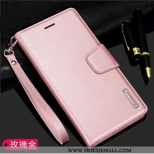 Hoes Xiaomi Mi Note 10 Leren Hoesje Roze Anti-fall Clamshell Mini Mobiele Telefoon
