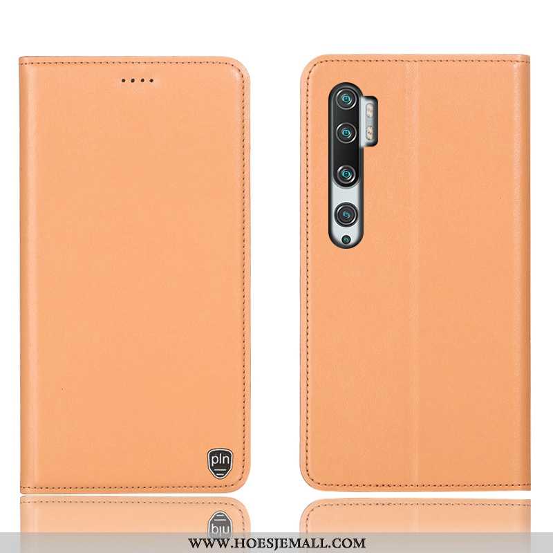 Hoesje Xiaomi Mi Note 10 Bescherming Leren All Inclusive Mini Folio Anti-fall Geel