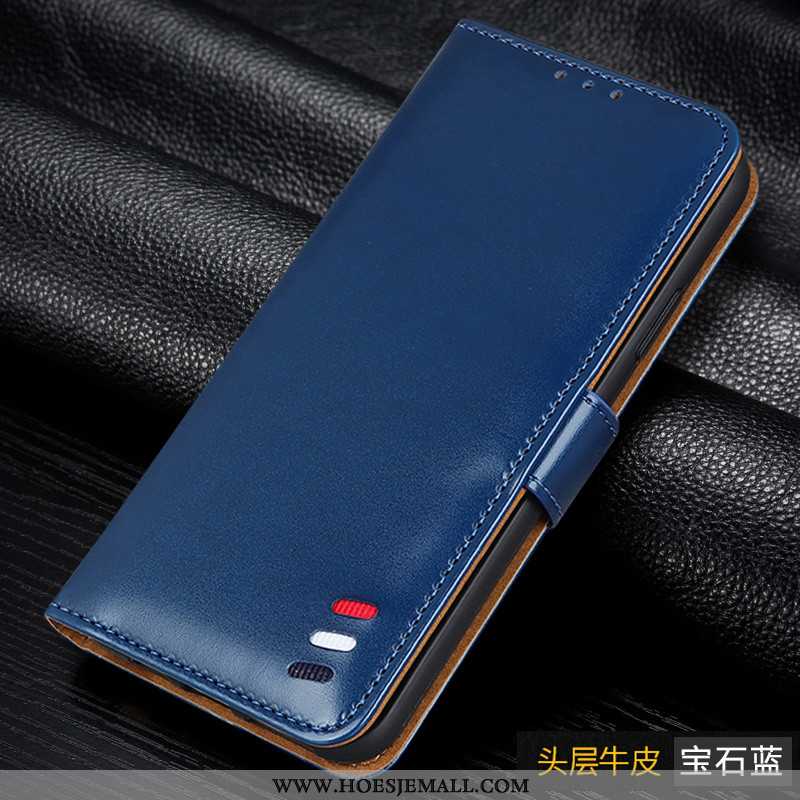 Hoesje Xiaomi Mi Note 10 Bescherming Leren Folio Mobiele Telefoon High End All Inclusive Blauwe