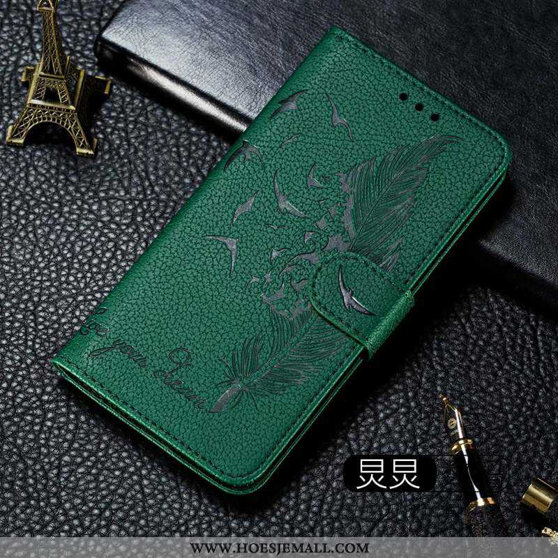 Hoesje Xiaomi Mi Note 10 Bescherming Leren Folio Mini Persoonlijk Hoes Groen