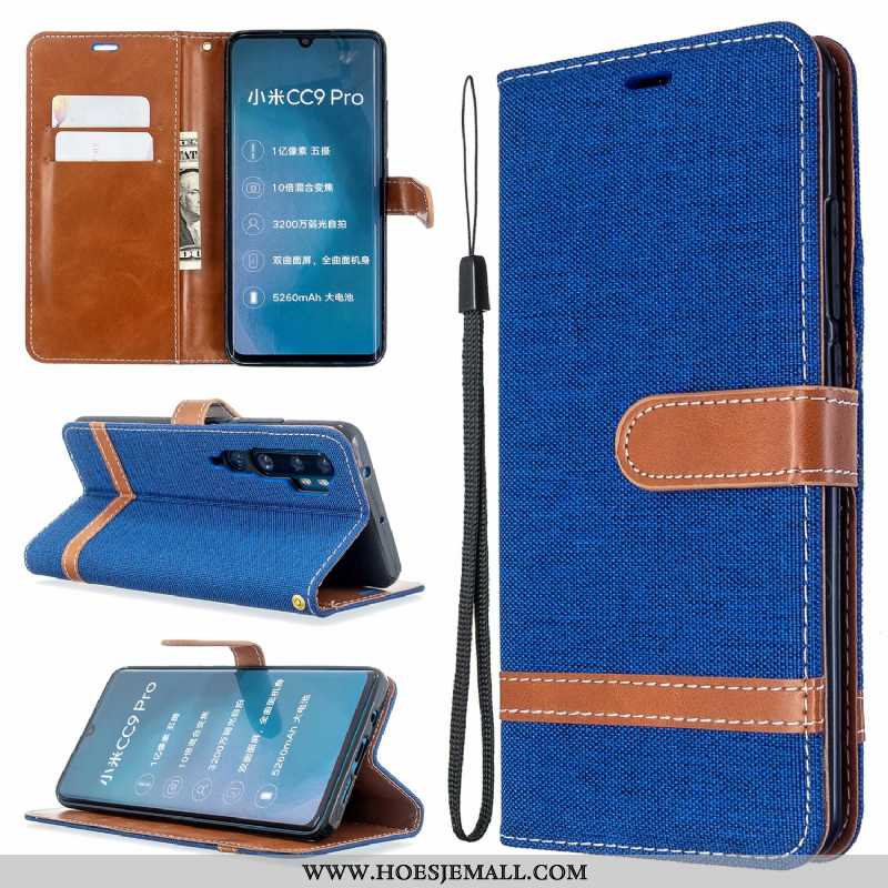 Hoes Xiaomi Mi Note 10 Leren Hoesje Bescherming Folio Mobiele Telefoon Purper Mini